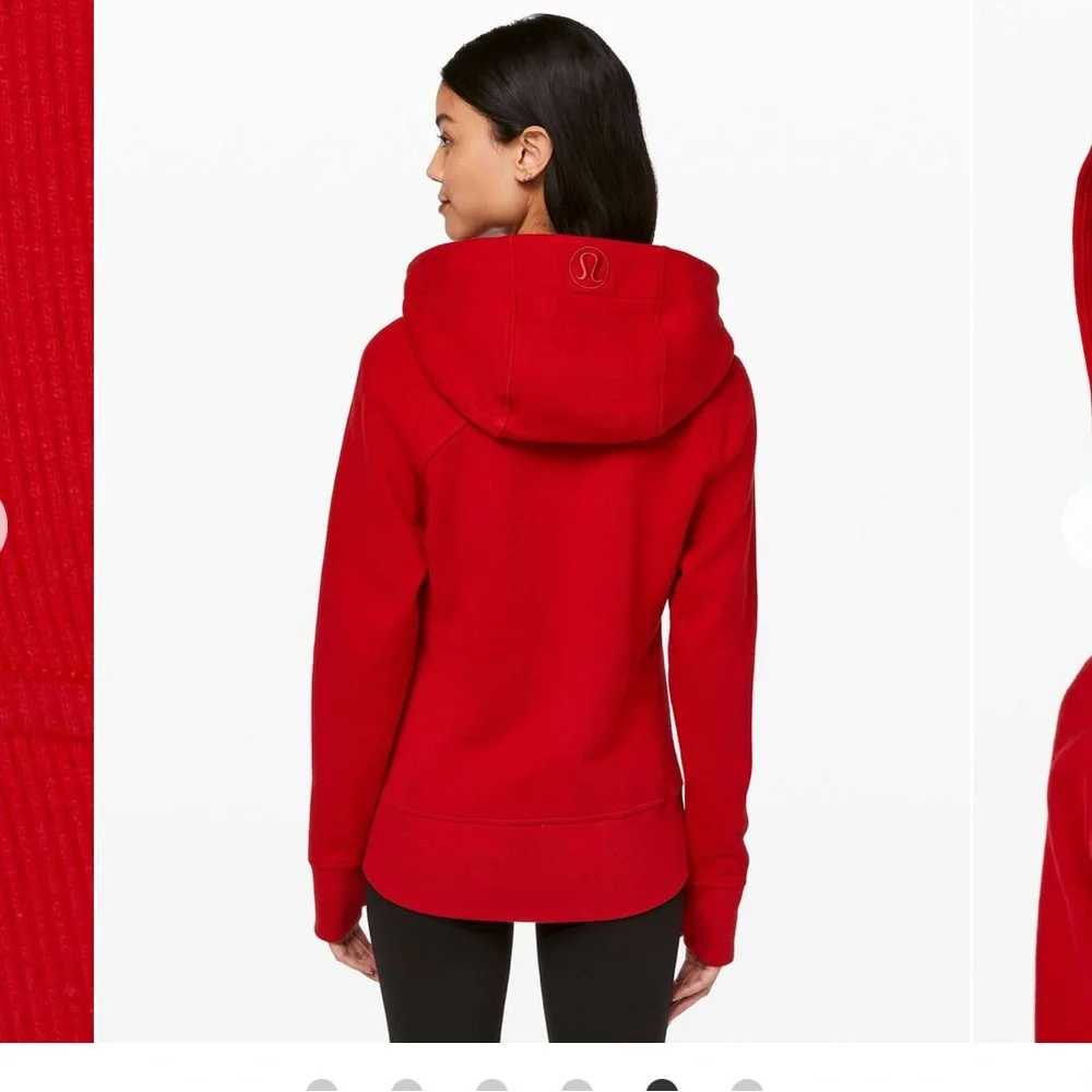 Lululemon Fitted Full Zip Scuba Hoodie Jacket Dark Red EUC Sz 8 - Picture 7 of 8